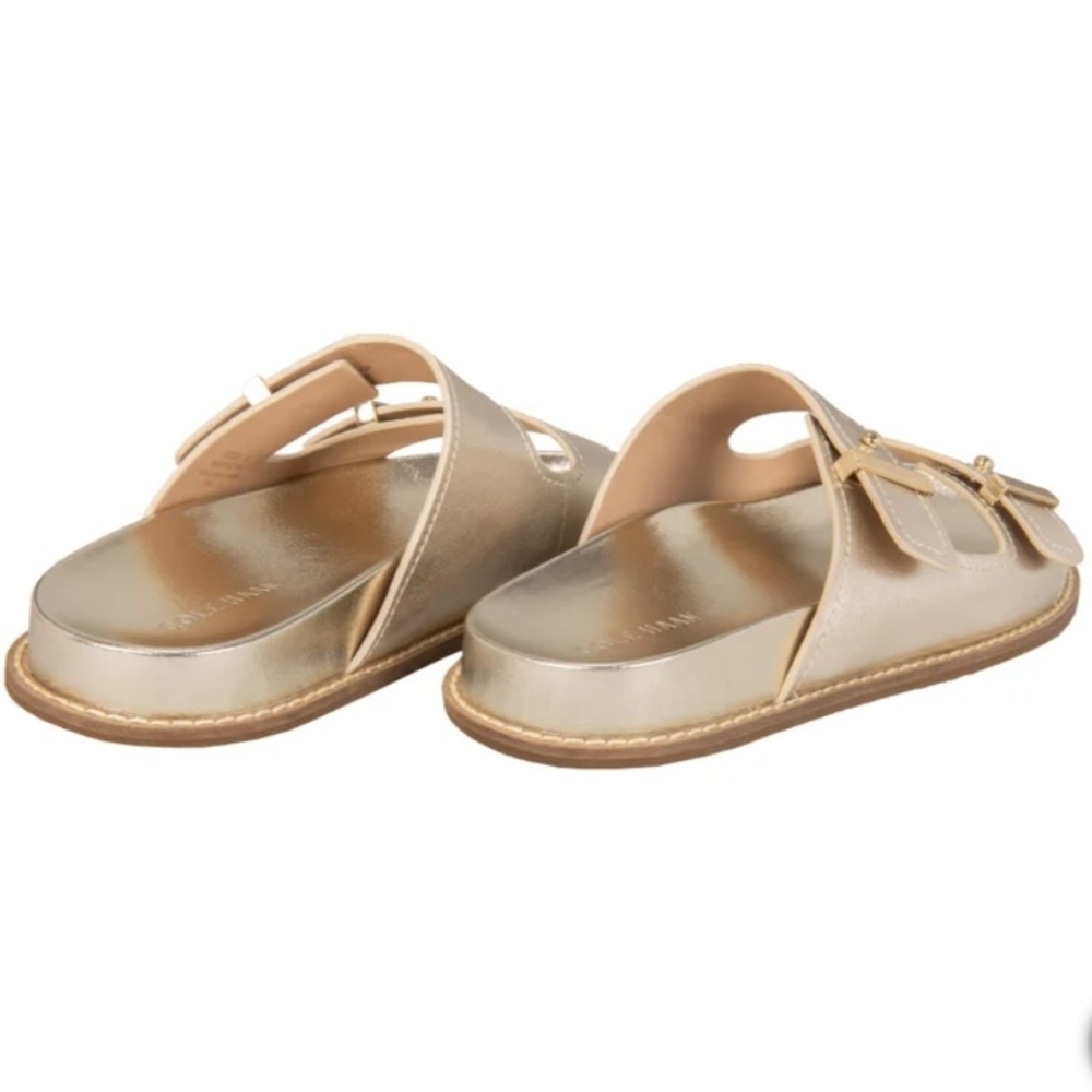 New Cole Haan Women's Marisol Footbed Sandals Gold Size 9 - Picture 4 of 7